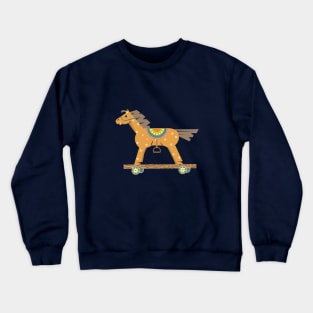 Wooden horses dark pattern Crewneck Sweatshirt